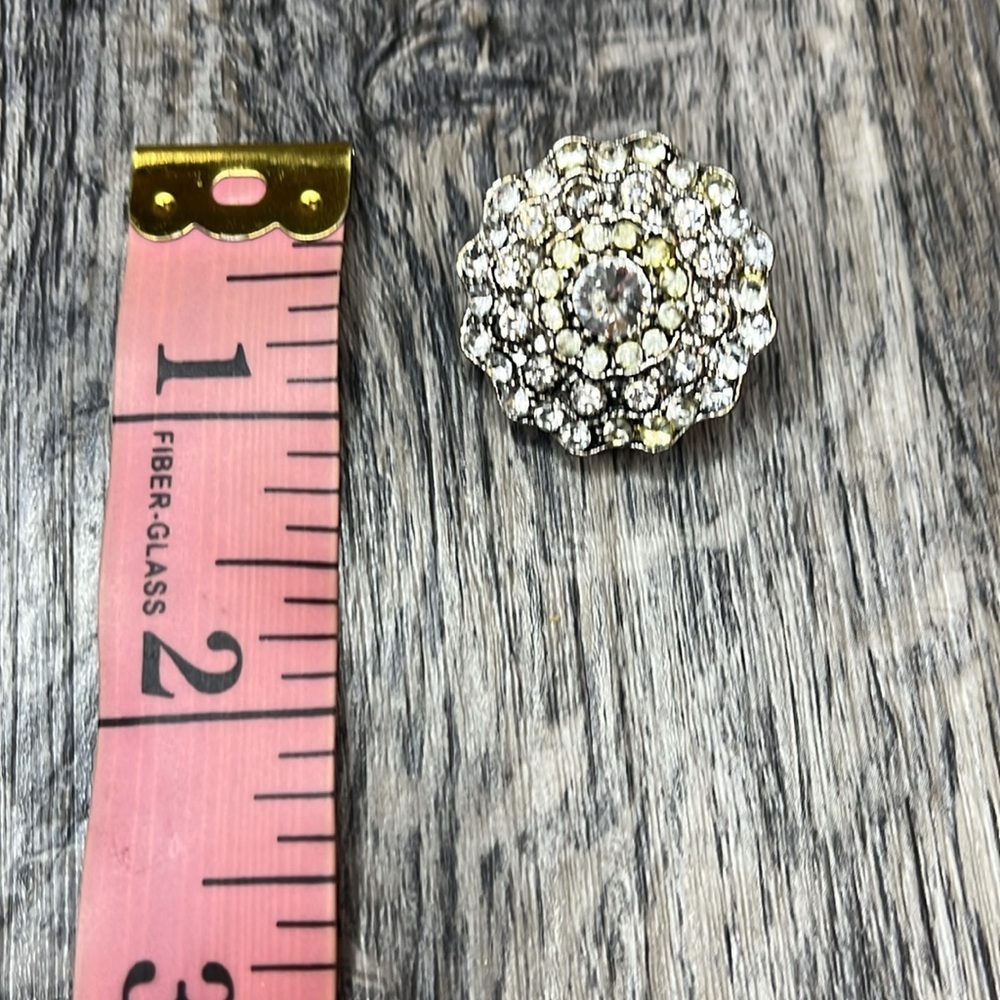 Vintage Brooch – Statement Rhinestone Flower Pin - Picture 3 of 5